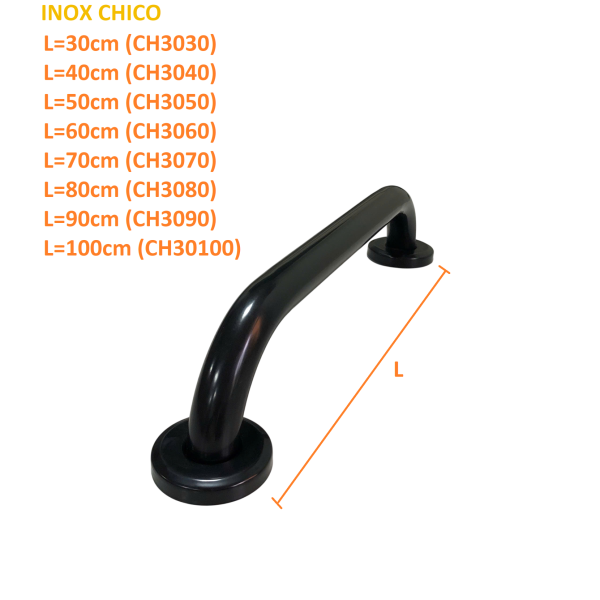 Thanh tay vịn chống trượt thép không gỉ -CH3030-CH30100 Xi mạ sơn đen