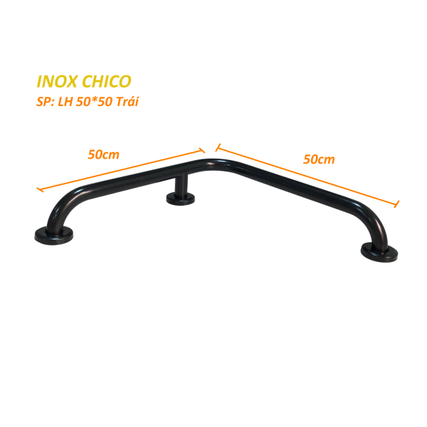Thanh tay vịn chống trượt thép không gỉ -LH 50*50 Xi mạ sơn đen