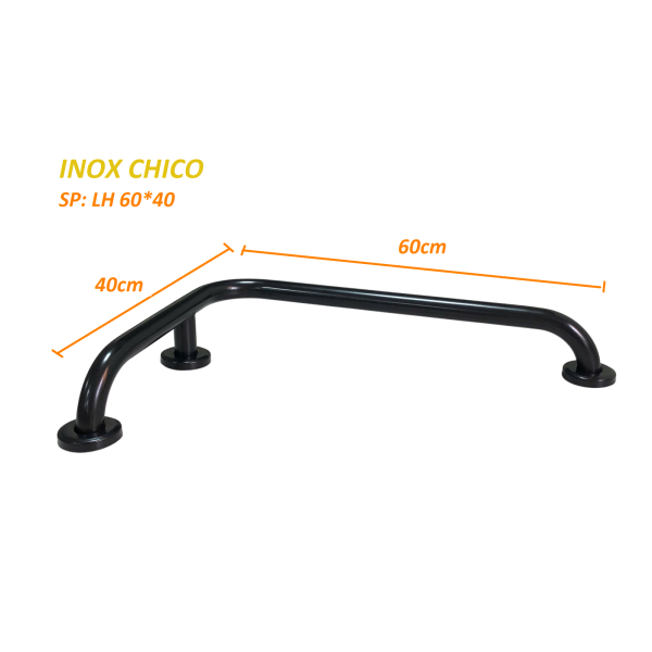 Thanh tay vịn chống trượt thép không gỉ -LH 60*40 Xi mạ sơn đen